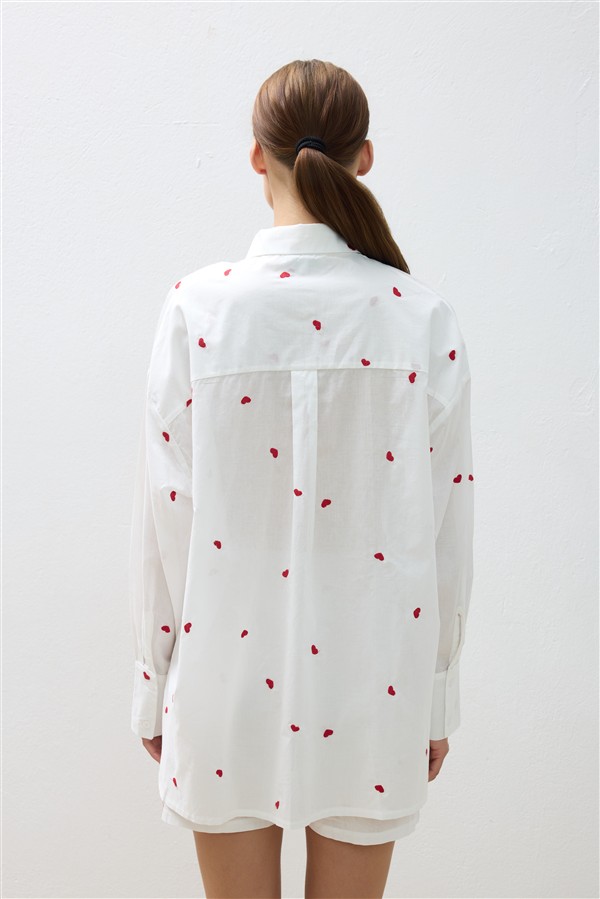 COMBOS 122 SET SHIRT/SHORTS HEARTS WHITE