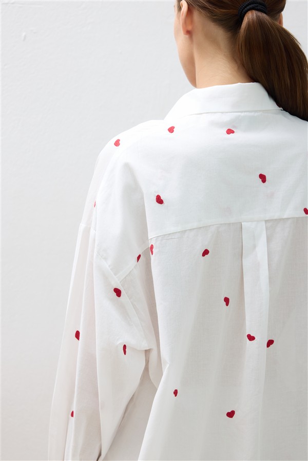 COMBOS 122 SET SHIRT/SHORTS HEARTS WHITE