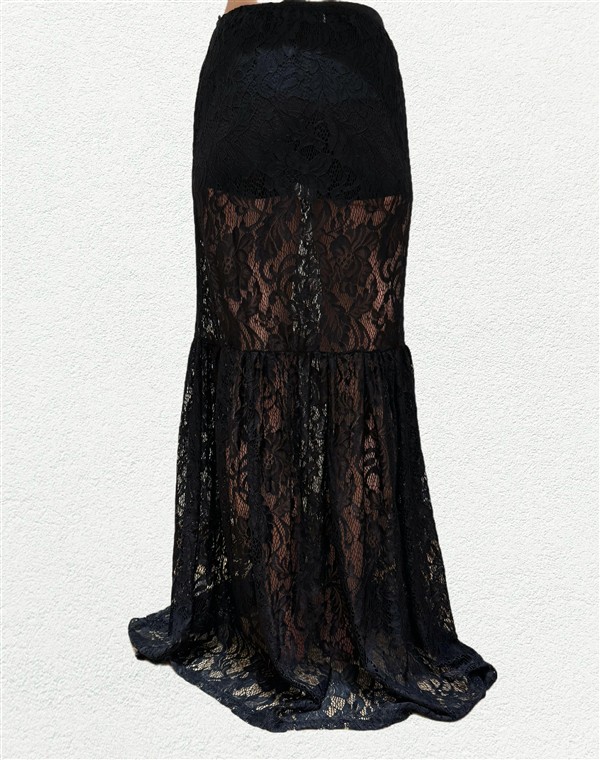 COMBOS 016 MAXI LACE SKIRT BLACK