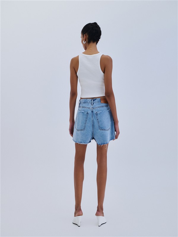 COMBOS 053 DENIM SHORTS RIBBED BLUE