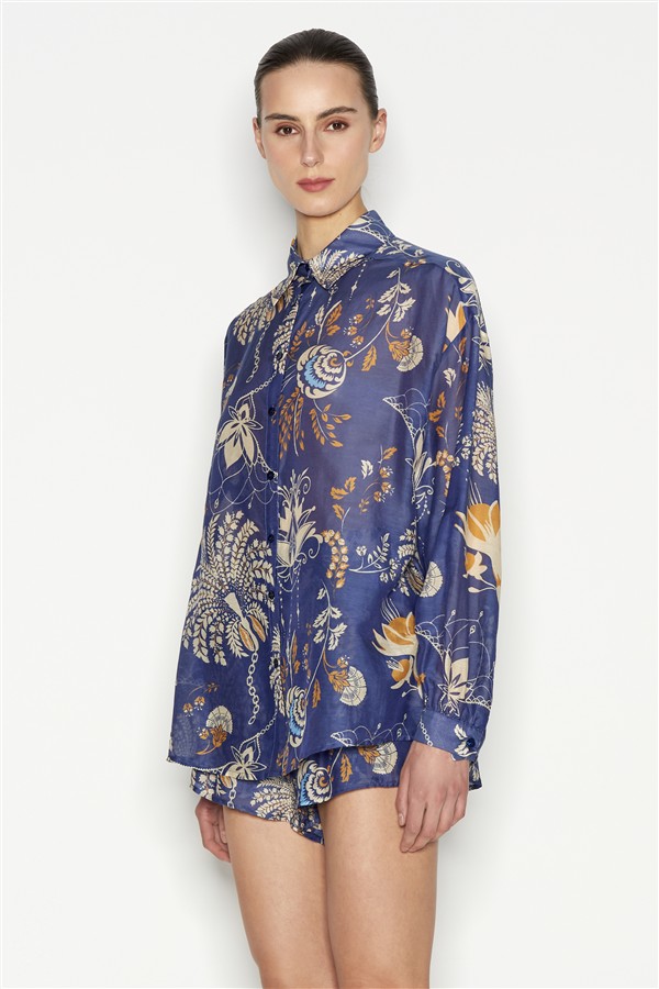 NR CUBAN LONG SLEEVE SHIRT BLUE