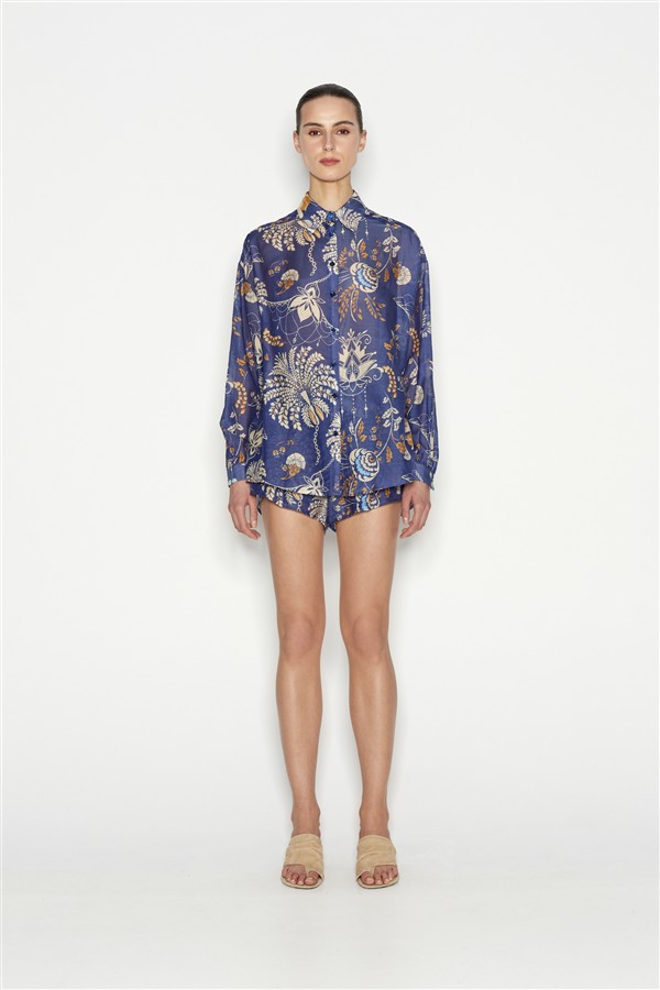 NR CUBAN LONG SLEEVE SHIRT BLUE