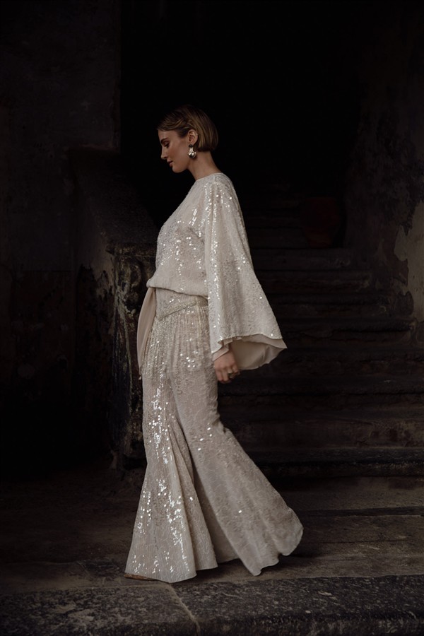 NIDODILEDA DREAM FRINGED FLARES OFF WHITE