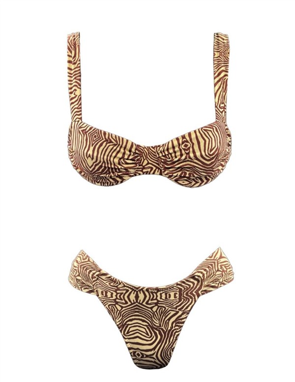 EMMA 900 ZEBRA WIRE BIKINI BROWN