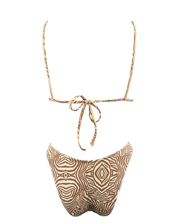 EMMA 901 ZEBRA SNAIL BRALETTE BIKINI BROWN