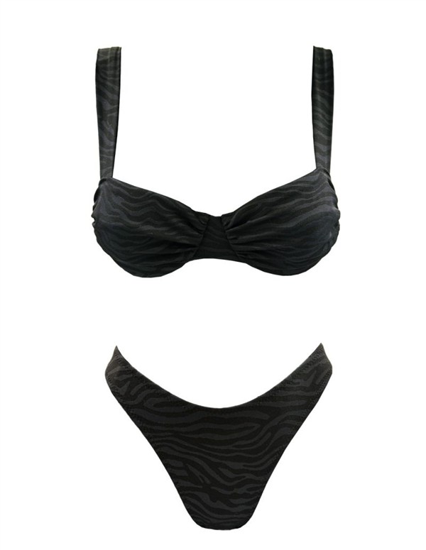 EMMA 911 ZEBRA WIRE BIKINI BLACK