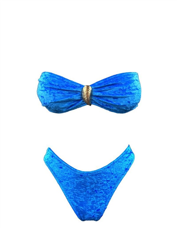 EMMA 950 VELVET STRAPLESS BIKINI OCEAN