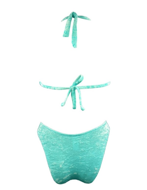 EMMA 954 VELVET RING TRIANGLE BIKINI AQUA
