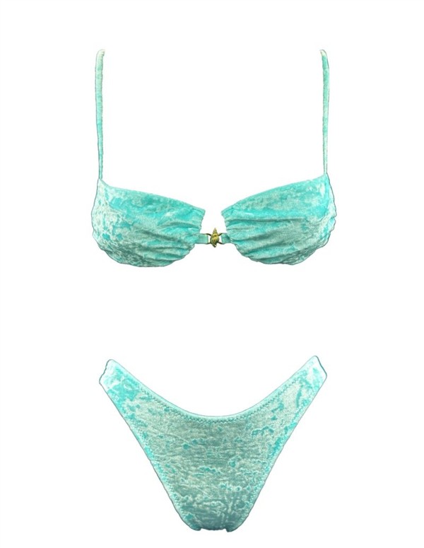 EMMA 955 VELVET SNAIL WIRE BIKINI AQUA