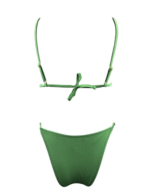 EMMA 971 SILK TRIANGLE BIKINI GREEN