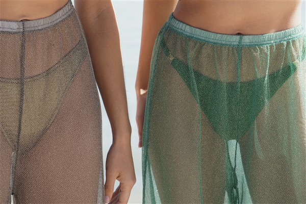EMMA NET TROUSERS GREEN