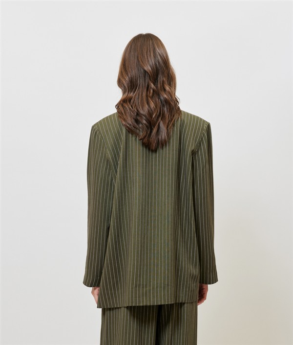 SUNSETGO JOSEFINE BLAZER KHAKI STRIPES