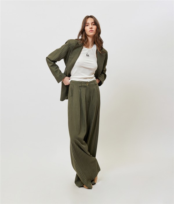 SUNSETGO JOSEFINE PANTS KHAKI STRIPES