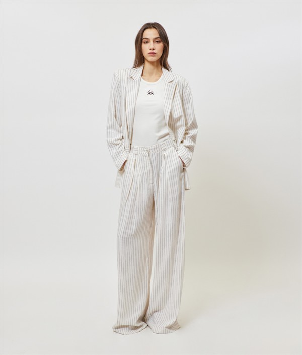SUNSETGO JOSEFINE PANTS OFF WHITE STRIPES
