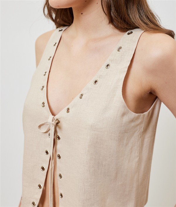 SUNSETGO JOSEFINE VEST BEIGE