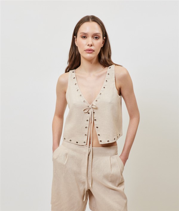 SUNSETGO JOSEFINE VEST BEIGE