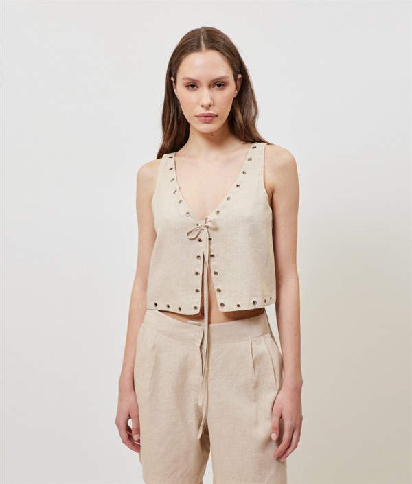 SUNSETGO JOSEFINE VEST BEIGE