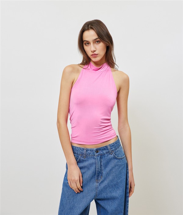 SUNSETGO JULES TURTLENECK TOP PINK