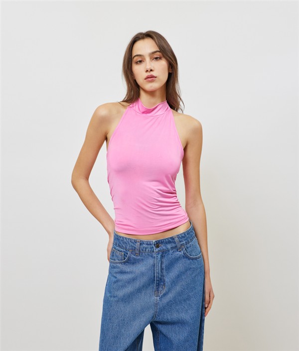 SUNSETGO JULES TURTLENECK TOP PINK