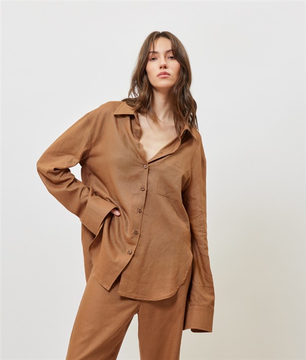 SUNSETGO JULY SHIRT CHOCOLATE