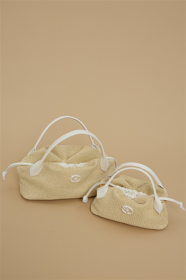 LA CHAINE AELIA BIG BAG STRAW WHITE
