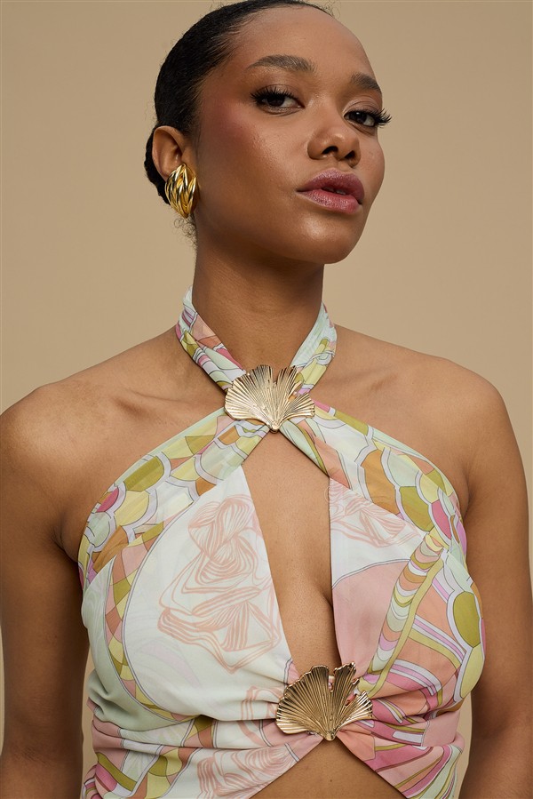 LA CHAINE AMMOUDIA BUSTIER SUNSET NUDE