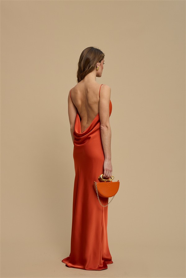 LA CHAINE AURA DRESS BURNT ORANGE