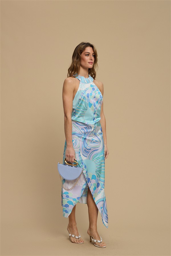 LA CHAINE FLOW TOP AQUA LILAC