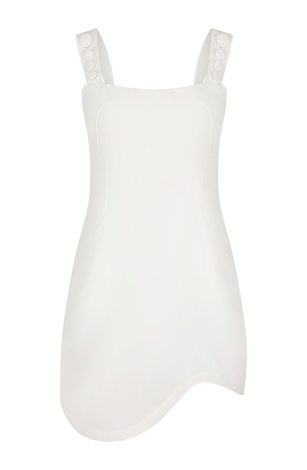LA CHAINE PEPITA DRESS ECRU