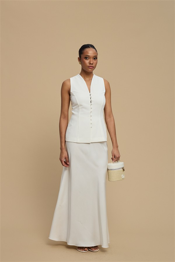 LA CHAINE ROSE SKIRT WHITE