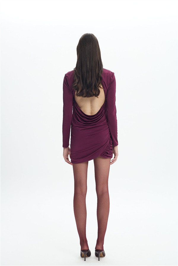 LA CHAINE MAIA MINI DRESS CHERRY LACQUER