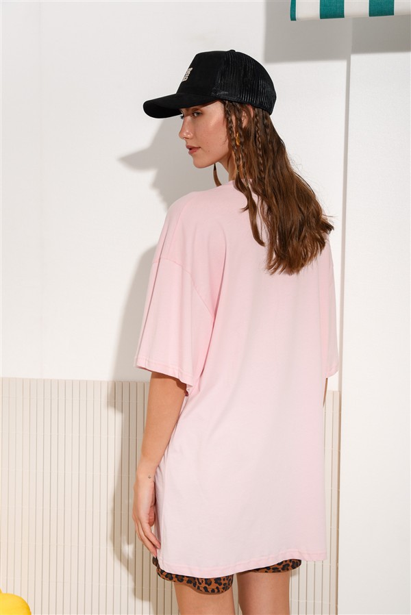 ARPYES LIME OVERSIZED T-SHIRT PINK