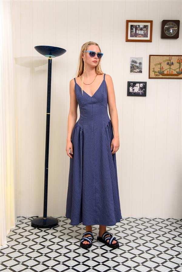 ARPYES LUSH LONG DRESS BLUE