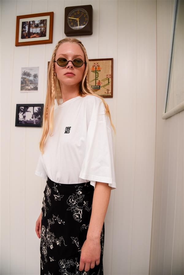ARPYES LIME OVERSIZED T SHIRT WHITE
