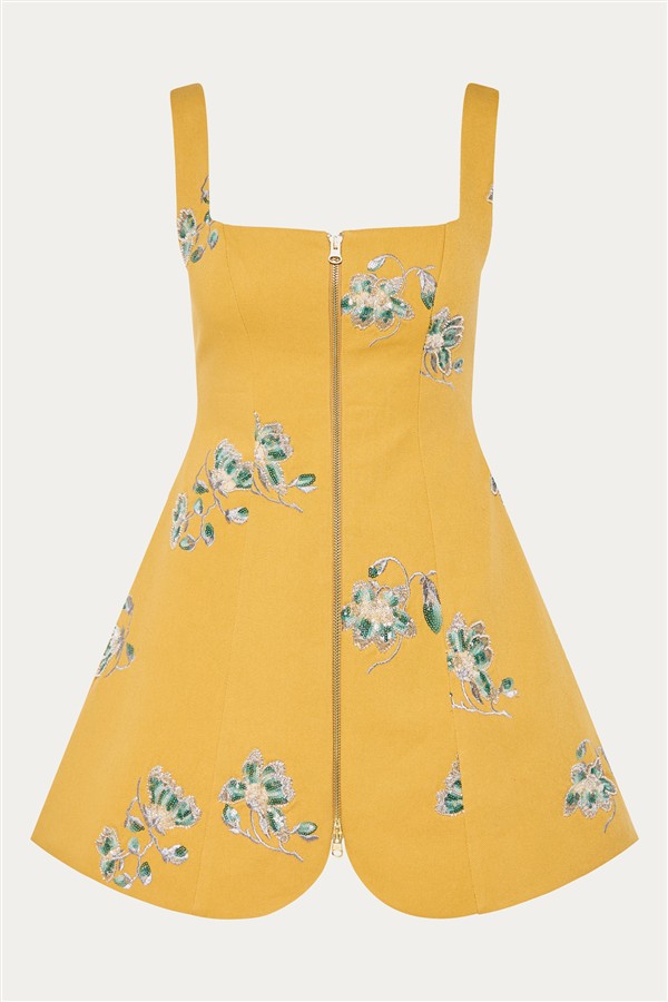NIDODILEDA AFAR GILET DRESS YELLOW