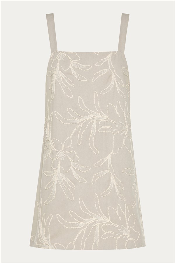 NIDODILEDA ALIGN MINI DRESS LIGHT GREY