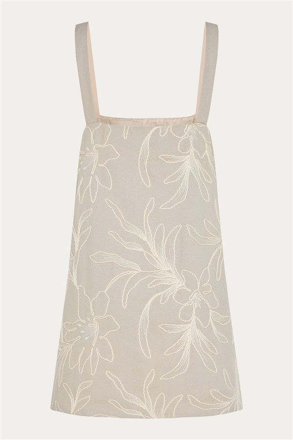 NIDODILEDA ALIGN MINI DRESS LIGHT GREY