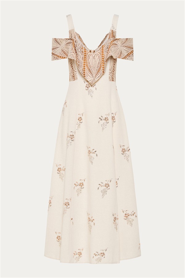 NIDODILEDA ARCADIA DRESS OFF WHITE/BEIGE