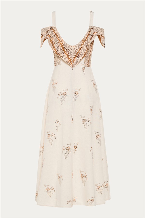 NIDODILEDA ARCADIA DRESS OFF WHITE/BEIGE