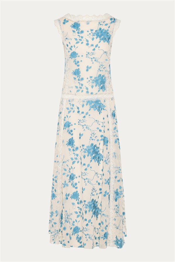 NIDODILEDA ARRIVAL DRESS ECRU/LIGHT BLUE