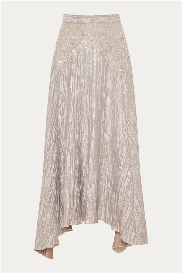 NIDODILEDA CELINE SKIRT SILVERY