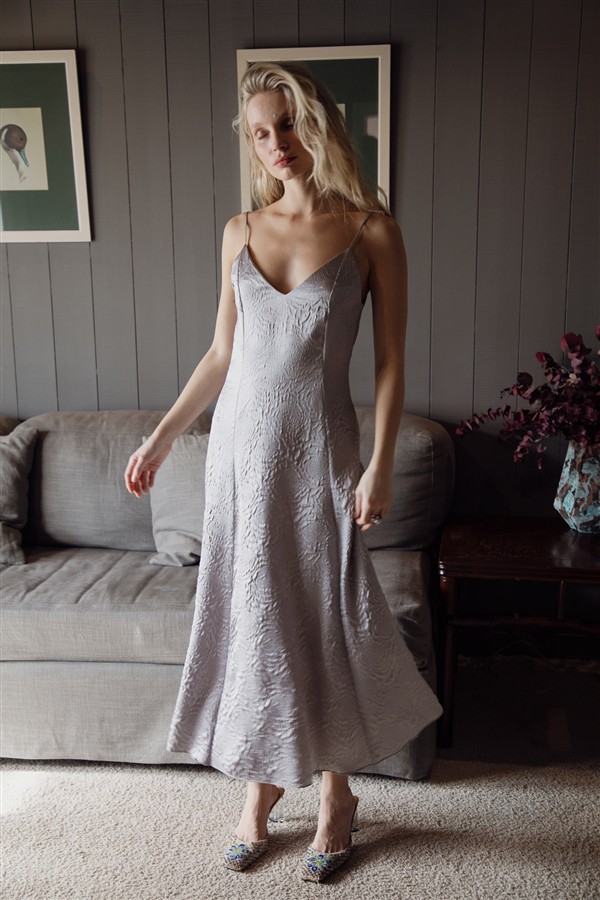 NIDODILEDA CERYLO DRESS LIGHT GREY