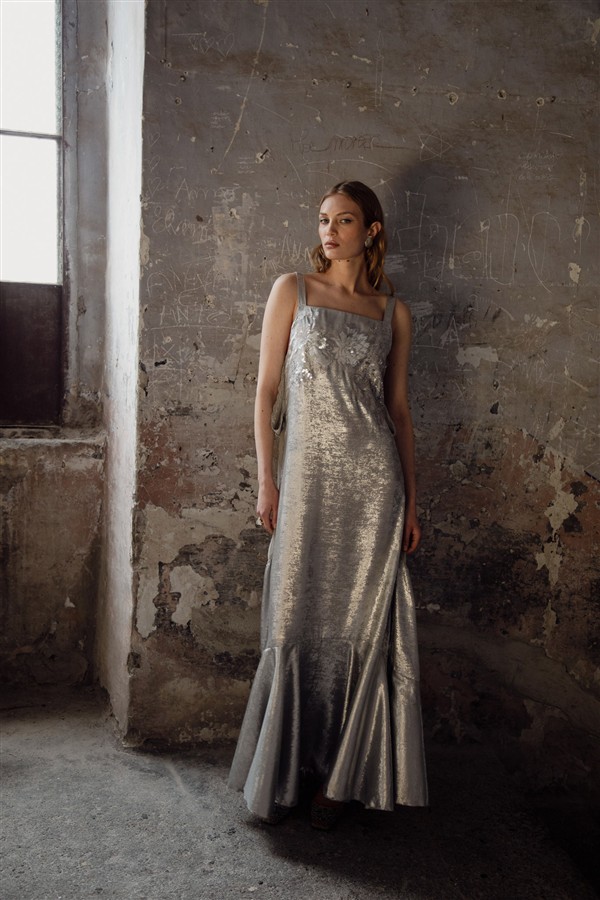 NIDODILEDA EDITH DRESS SILVERY GREY