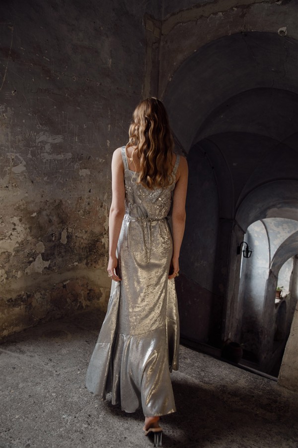 NIDODILEDA EDITH DRESS SILVERY GREY