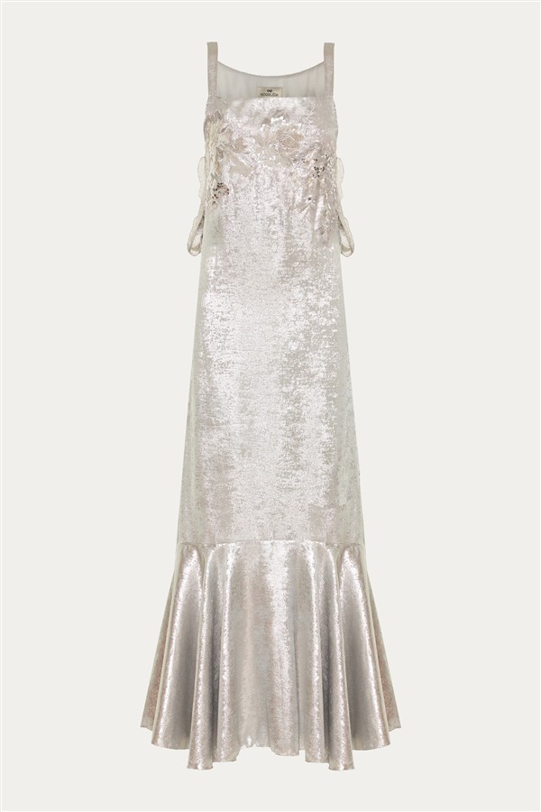 NIDODILEDA EDITH DRESS SILVERY GREY