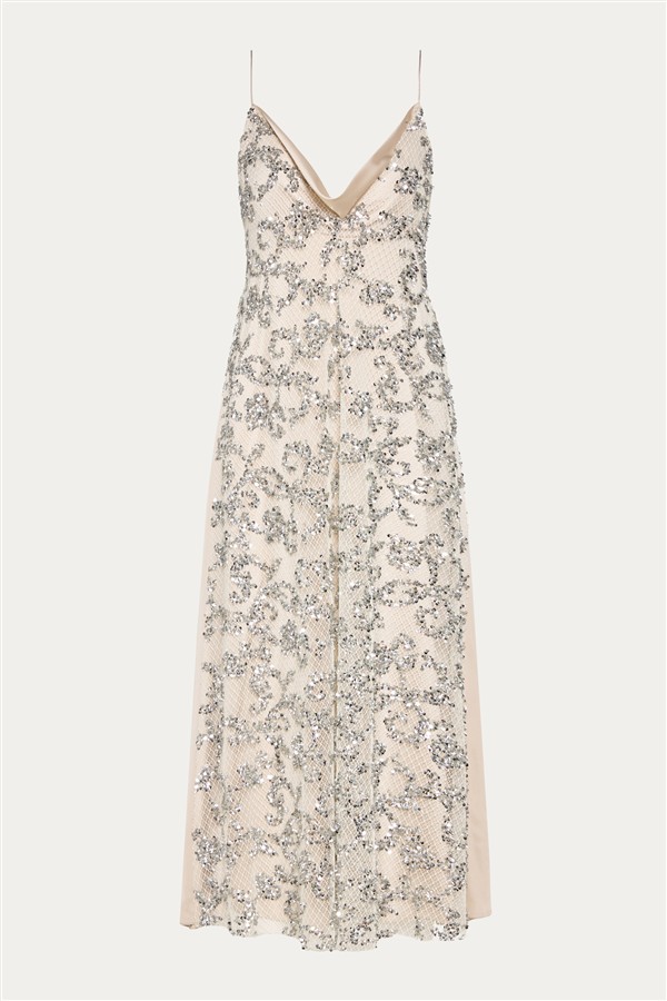 NIDODILEDA ELSEWHERE DRESS SILVERY SAND