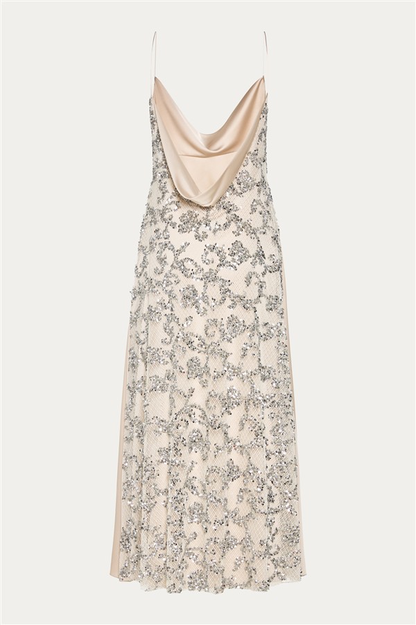 NIDODILEDA ELSEWHERE DRESS SILVERY SAND