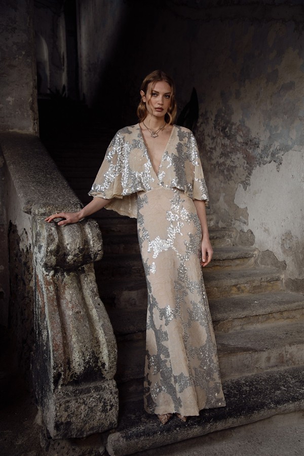 NIDODILEDA GALEN DRESS SILVER NUDE