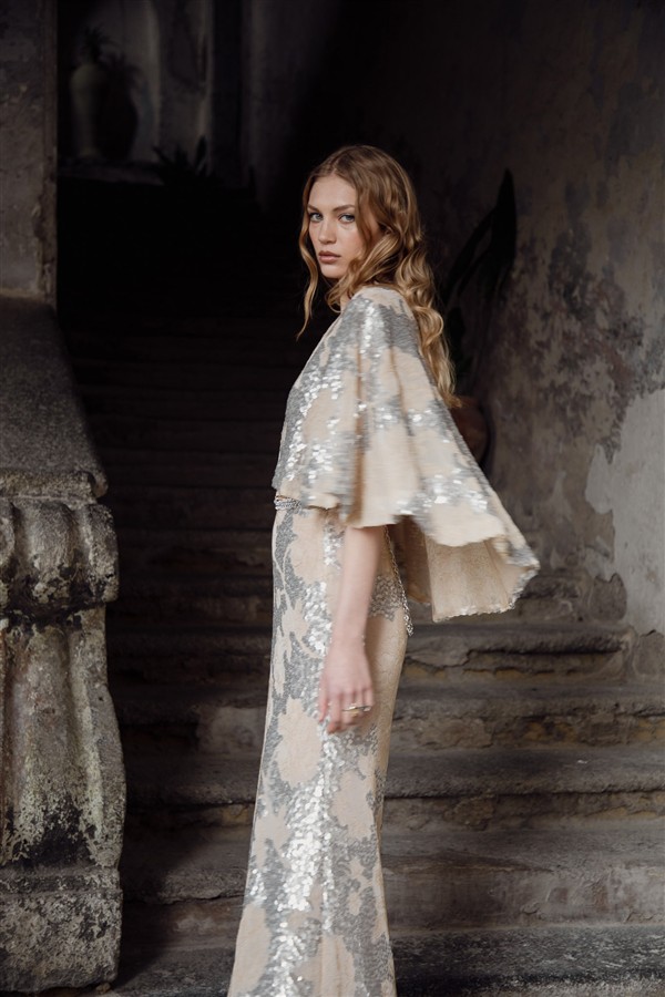 NIDODILEDA GALEN DRESS SILVER NUDE