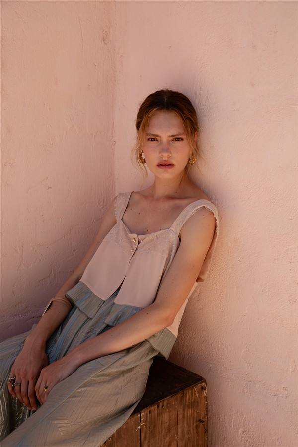 NIDODILEDA IANTHE TOP DUSTY ROSE